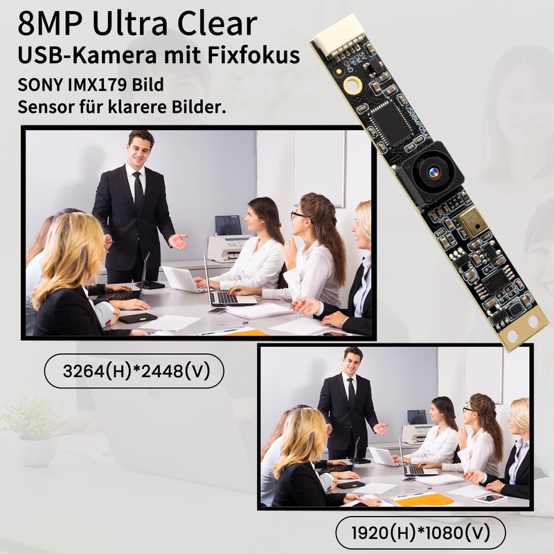 G 8MP USB Camera Module with Microphone Wide Angle PC