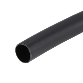 sourcing map Heat Shrink Tubing, 1/4"(6mm) Dia 13mm Flat Width 3:1 rate Shrinkable Tube Cable Sleeve 5m - Black