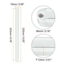uxcell Drawer Slides, 3Set 235mm - Plastic Drawer Rails with Screw, Side Mounted Grooved Guide Rail for Cabinet Drawer Bedside Table Wardrobe Dresser (White)