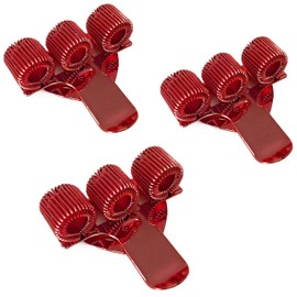 Ashton and Wright - Triple metal pen holder with pocket clip - ideal for doctors, nurses, pilots - [pack of 3] - red
