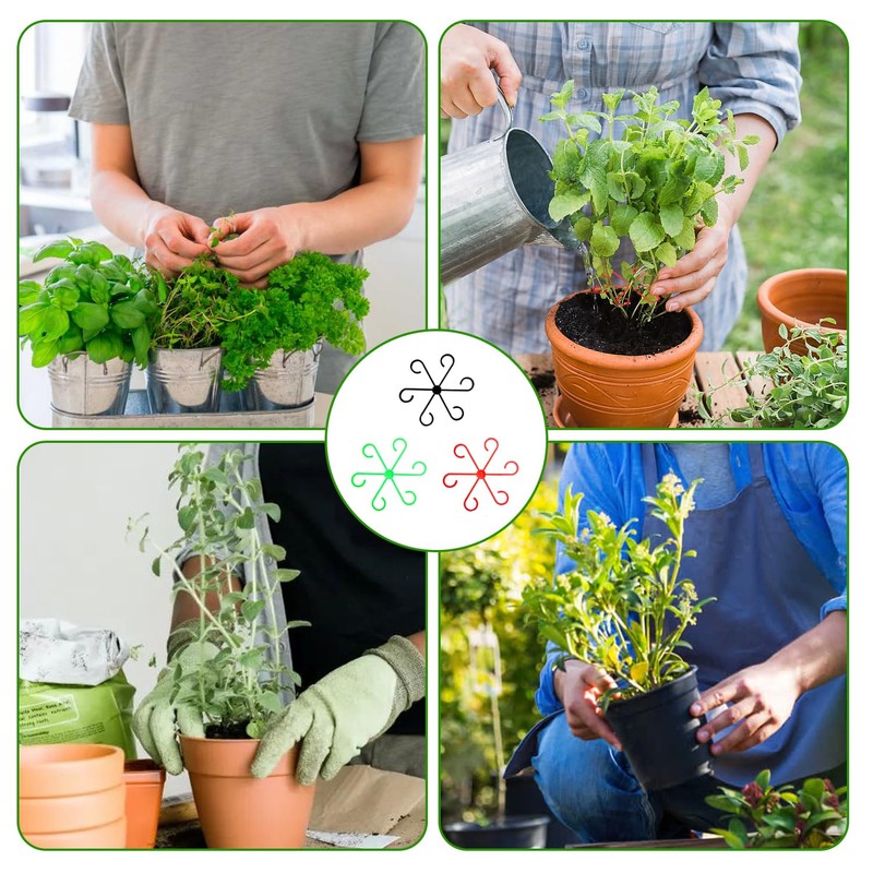 QIYUDA 12 PCS Plant Stem Support, Reusable Stem Holder, Different