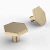 FURNIWARE 12 pcs Hexagon Brass Cabinet Knobs Pulls Handles, 34mm