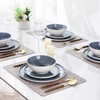 LERATIO Ceramic Dinnerware Sets for 4,Porcelain Plates and Bowls Sets