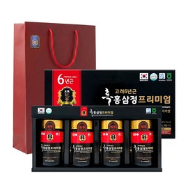 Korean Red Ginseng 6-year-old red ginseng extract, health gift for the whole family, 4 bottles of 240g Ministry of Food and Drug Safety / 6년근 홍삼정 온가족 건강선물 식약처 해썹 240g 4병