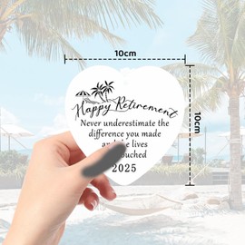 Xheanyu Happy Retirement Gifts For Women, Heart Shaped Funny Retirement Cards For Ladies, 2025 Retired Plaque Table Decorations, Leaving Gifts for Teacher with Gift Box