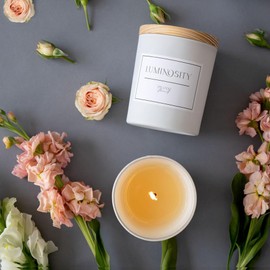 Pivotal Moments Luminosity Candle – Hand-Poured Coconut Soy Wax – Uplifting Citrus, Jasmine & Bergamot Scent – Clean, Long-Lasting Burn – Non-Toxic, Pet & Kid Safe – Self Care or Gift for Women (12oz)