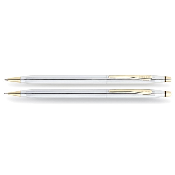 Cross Classic Century Medalist Chrome Ballpoint Pen & 0.7mm Pencil with 23KT Gold-Plated Appointments