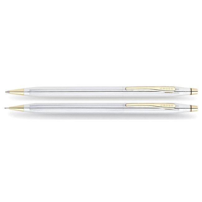 Cross Classic Century Medalist Chrome Ballpoint Pen & 0.7mm Pencil with 23KT Gold-Plated Appointments