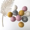 Felt Ball Flower Stems in Pink, Mustard, Grey & White