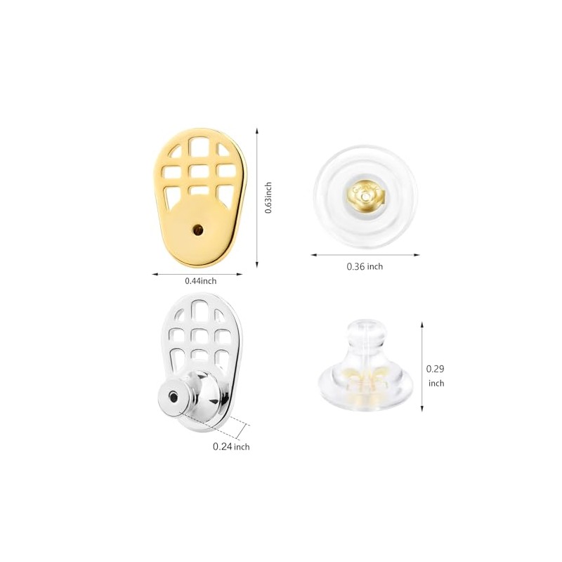 Juego de Levantadores para Aretes Pesados con Respaldos de Silicona