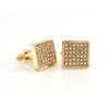 Blingforfun Elegant Vermeil Square CZ Gold Tone Cufflinks Gift Boxed