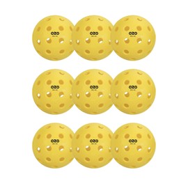 OZO Pickleball - Set of 9 Outdoor Balls, 40 Holes, Injection Mould