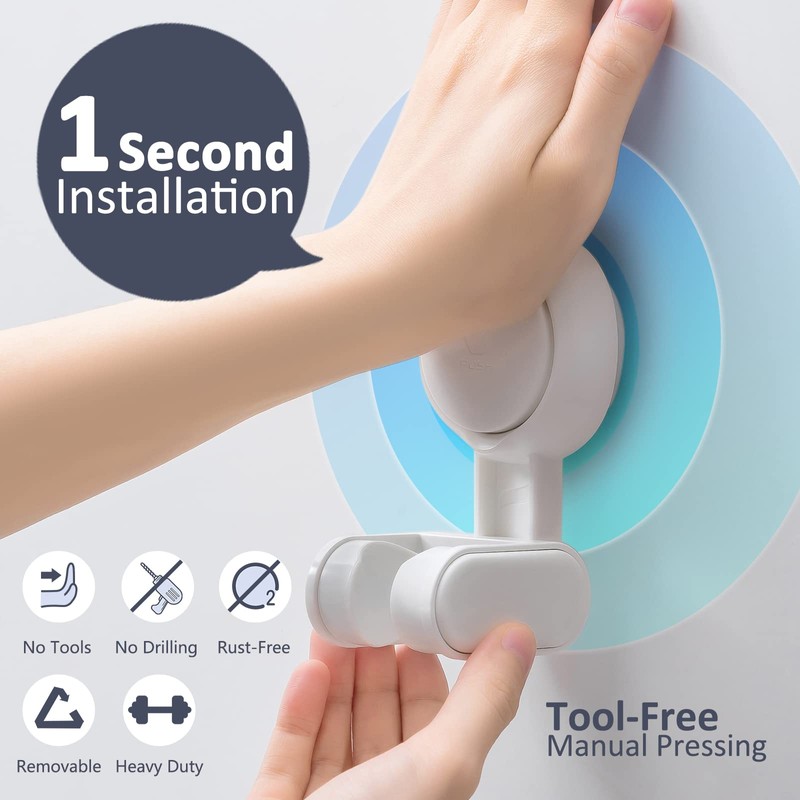 TAILI Shower Head Holder Suction Cup No Drilling Waterproof &