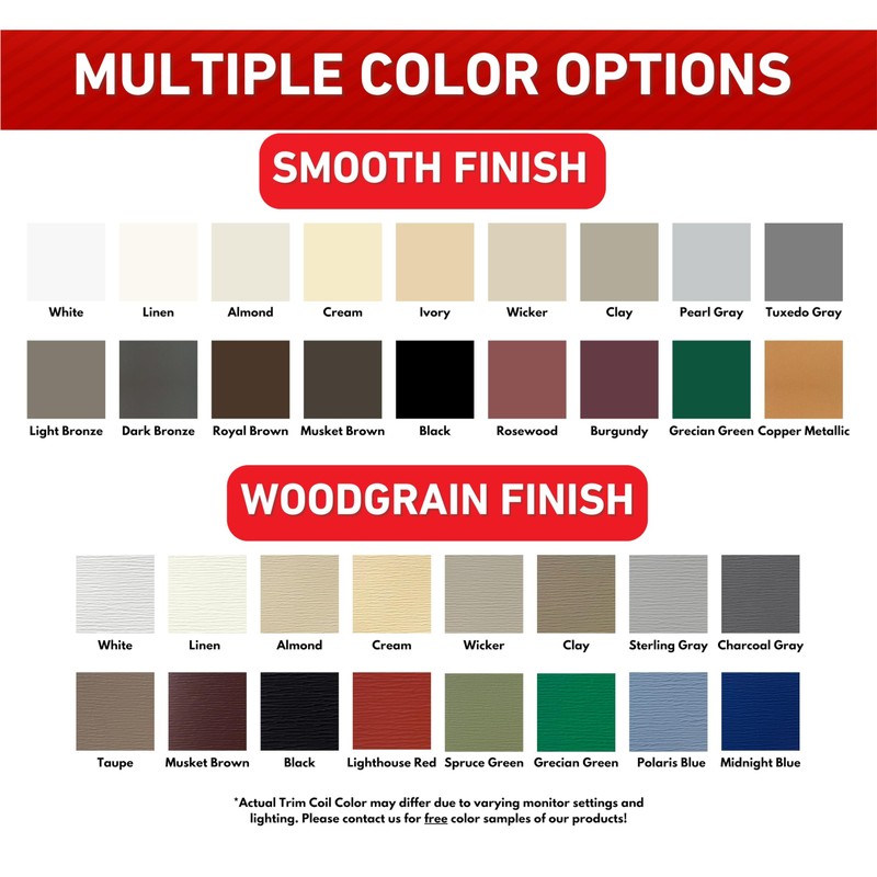 Eagle 1 Aluminum/Vinyl Siding Coil (Multiple Sizes) Each Roll Includes