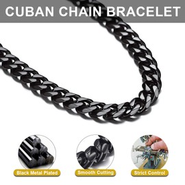 GOLDCHIC JEWELRY Stainless Steel Cuba Bracelets Fashion Classic Men's Bracelets in Width 3/6/9/12 mm, Stainless Steel Bracelets Gift for Men with Silver/Gold/Black, 3 Colours, Length 21 cm, Stainless
