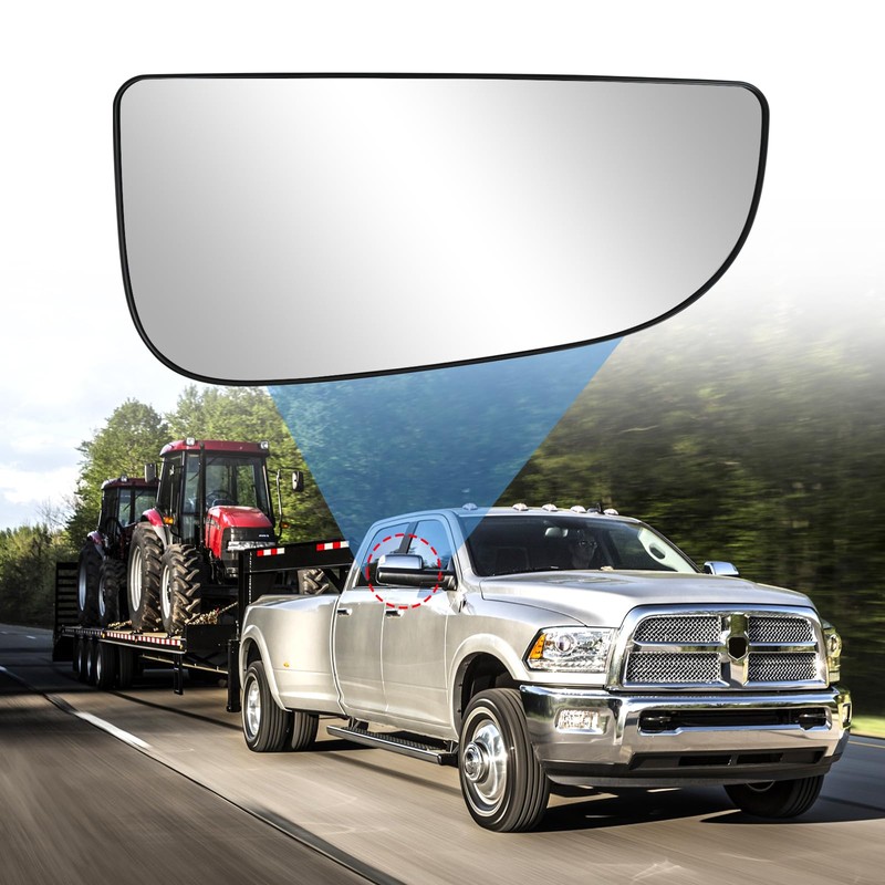 TOP-MAX 68067730AA Ram Passenger Right Side Lower Mirror Glass Replacement