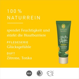 PRIMAVERA Happiness Hand Cream 50 ml - Natural Cosmetics - Lemon, Tonka Fragrance - Regenerates, Activates, Protects