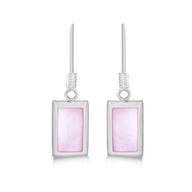 Tuscany Silver Women's Sterling Silver Pink Mother of Pearl Drop Earrings