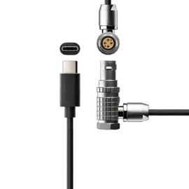 HangTon USB-C Power Control Cable for DJI RS4 RS3 Pro RS2 to Video Transmitter Transmission Master Wheels, USB Type-C to Right Angle 6 Pin 4+2 Female 20cm