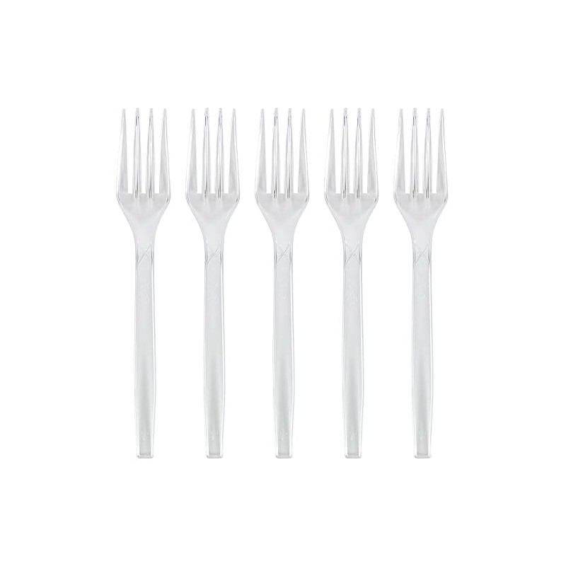 Basic Cutlery Collection 50-Count Medium Weight Clear Plastic Forks |
