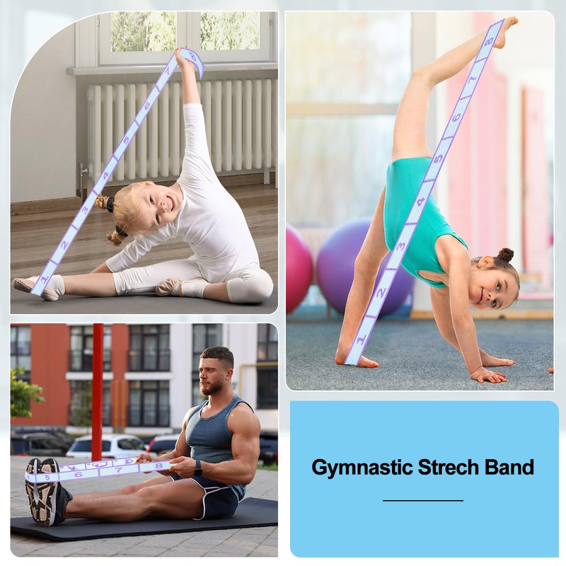Triitech Gymnastics Stretch Band Kids, Stretching Strap with Loops Resistance