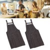 2 Pcs Black Cotton Apron Kitchen Breathable Oil Resistant Apron