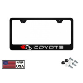 Unbranded Coyote GT Ford Mustang Logo Premium Black License Plate Frame Cover for 5.0