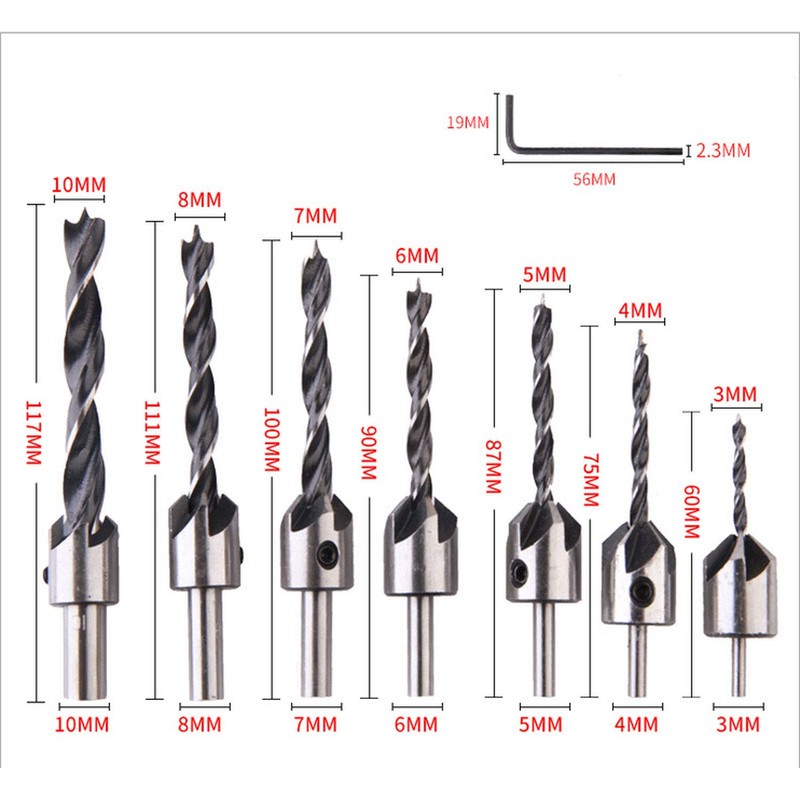 15pcs Countersink Drill Bit Set for Wood Door Window Cabine