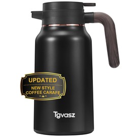 Thermal Coffee Carafe 70 oz - 12 Hour Hot Stainless Steel Carafes for Hot Liquids-Insulated Coffee Carafes For Keeping Hot/Cold Coffee, Tea, Water,Milk, Creamer Dispenser for Coffee Bar(Black)