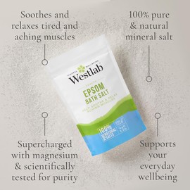 Westlab Reviving Epsom Salt | 1kg Resealable Pouch | Pure and Unscented, Pack of 1