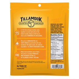 Tillamook Country Smoker Real Hardwood Smoked Beef Jerky, Honey Glazed, 2.5 Ounce