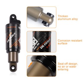 Bike Rear Shock Absorber,HUIOP Bicycle Oil Spring Shock Absorber Mountain Bike Rear Shock Absorber Aluminium Alloy MTB Rear Absorber Suspension with Screws Kit 165mm (6.5'') x 43mm,Oil Spring Shock Ab