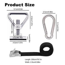 SIMTWO Pack of 10 Lashing Eyelets for Load Securing Set Compatible with VW T5 T6 T6.1, M10 Stainless Steel Lashing Eyelets for VW T5/T6 Roof Rails, Load Securing Set with 4 Carabiner Hooks 2 Tie Down