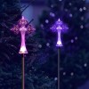 JAYXC HOME 2-Pc Outdoor Garden Solar Cross Garden Stake Color