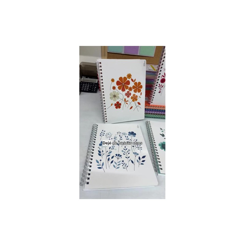 Cuaderno Profesional Floral 100h Pasta Dura 3 Pzas