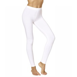 No Nonsense Women's Leggings - Soft Cotton Feel, Comfortable & Perfect for Layering, Gentle Elastic Waistband, White, 3X