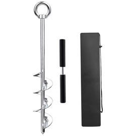 Abimars 17" Sand Anchor Kit, 304 Stainless Steel Triple Spiral Auger Boat Anchor for Beach and Sandbar, Ideal for Watercraft Up to 25'