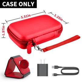 Travel Case for UCOMX for Nano/for Iseyyox/for LISEN/for RTOPS 3 in 1 Wireless Charger, Foldable Magnetic Charging Station Storage Holder Bag for Fast Charge Pad Cable and Adapter, Red-Box Only