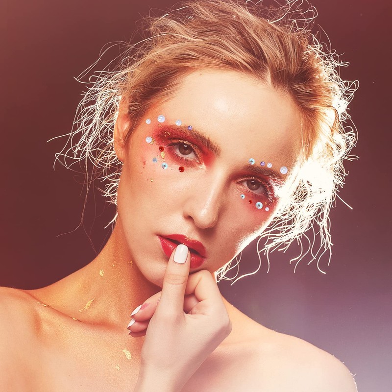 Rhinestone Face Stickers Glitter 3D Glow Eye Makeup Crystal Face