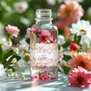 URROMA 50Pcs Floral Wedding Water Bottle Labels Pink Flowers Pattern