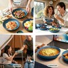 Homienly Unbreakable Salad Plates 12 PCS Wheat Straw Deep Plates