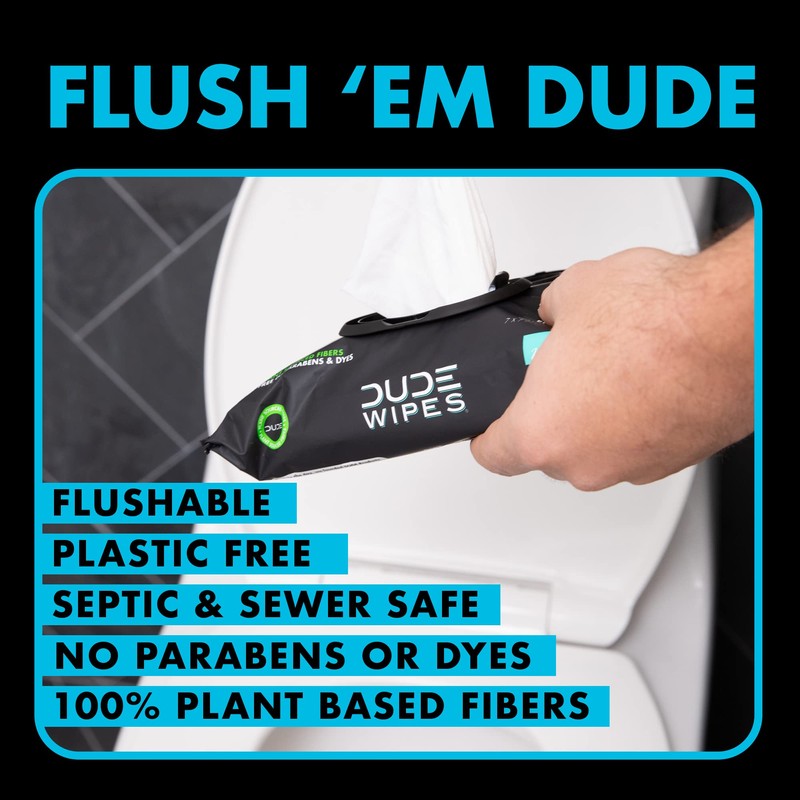 DUDE Wipes - Flushable Wipes - 2 Pack, 96 Wipes