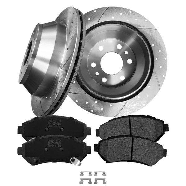 PM Auto Set of 6 Front 303mm Drilled Slotted Brake