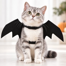 Black Bat Wings Pet Costume for Cats & Dogs – Fun Halloween Cosplay Outfit for Parties and Photo Sessions