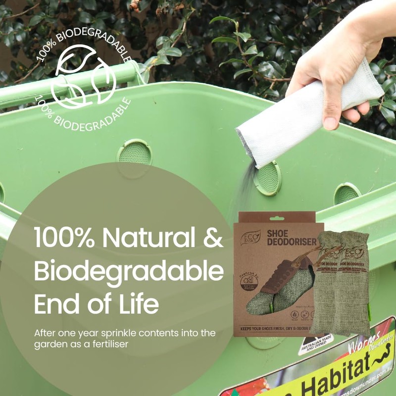 Eco Basics Shoe Deodoriser Twin Pack – 18x6x4 cm. Bamboo