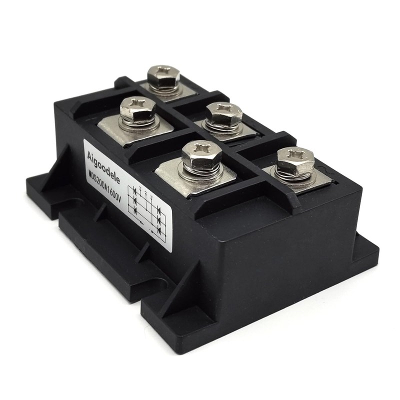Aigoodele MDS200-16 200A 1600V Three Phase Bridge Rectifier Module, AC