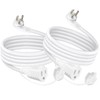 [Paquete de 2] Cable de extensión plano blanco de 3