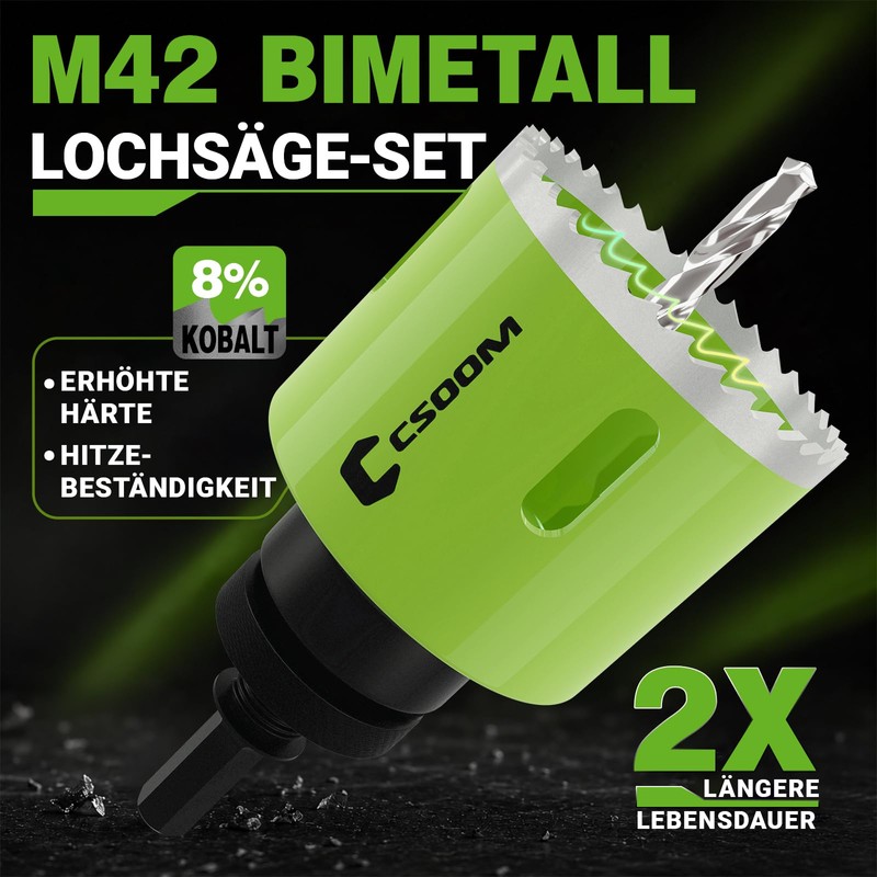 CSOOM 75 mm M42 Bi-Metal Hole Saw Drill Bit for