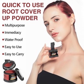 Root Cover Up Powder for Women - Hairline, Bald Spots, Eyebrows, Beard Line Touch Up - Light Blonde Hair Fibers for Thinning Hair Shadow, 2 Pack (Red Brown)