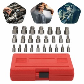 Bolt Extractor Set, 25PCS Multi-Spline Screw Extractor Set Hex Head Bit Socket Wrench Bolt Remover for removing damaged screws bolts nuts studs fittings threaded tubes